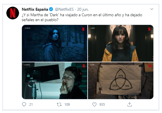 Imagen de Publicación en Twitter de Netflix